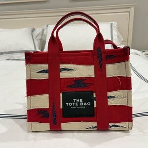 Marc Jacobs Red and Tan Tote Bag